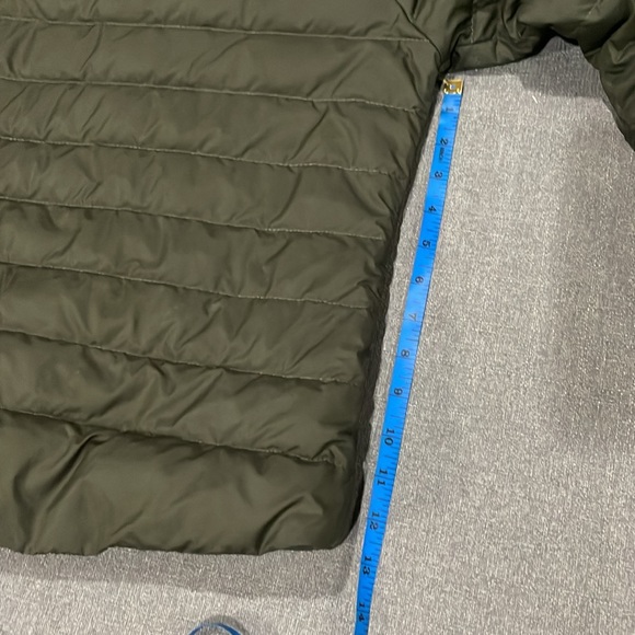 North Face Girls Dark Olive Green Puffer thin Goose Down Coat - Picture 8 of 14